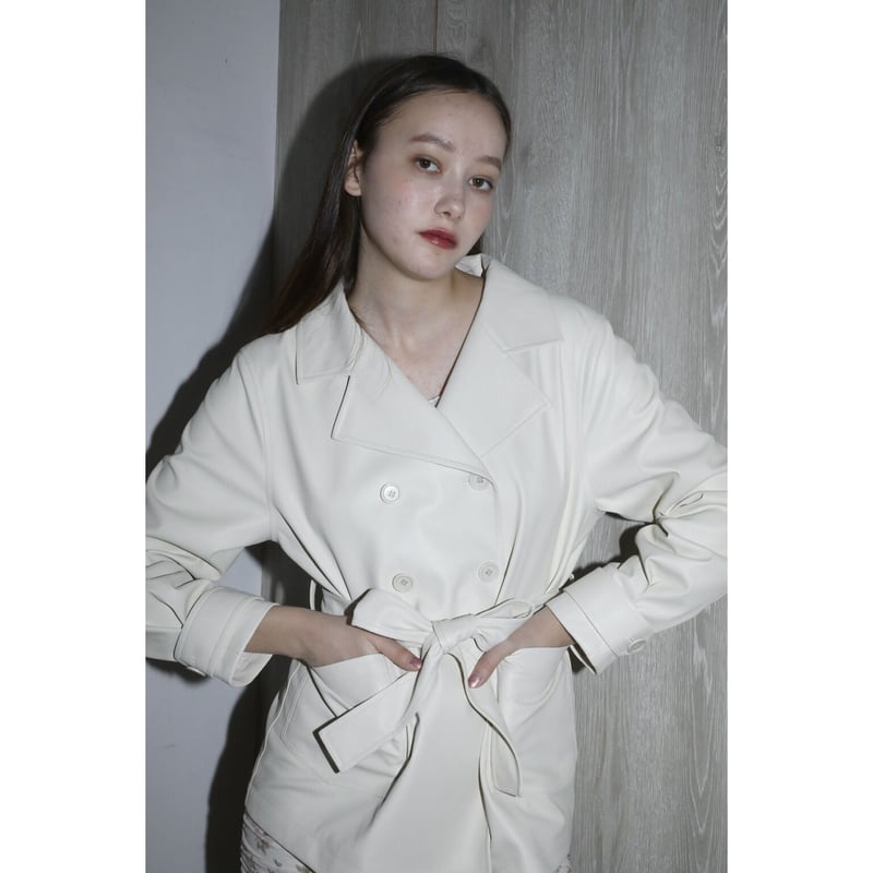 é belt jacket ivory leather | épine