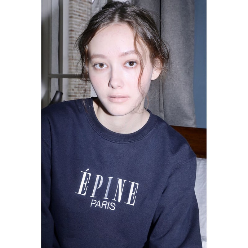 ÉPINE PARIS embroidery sweat navy×white