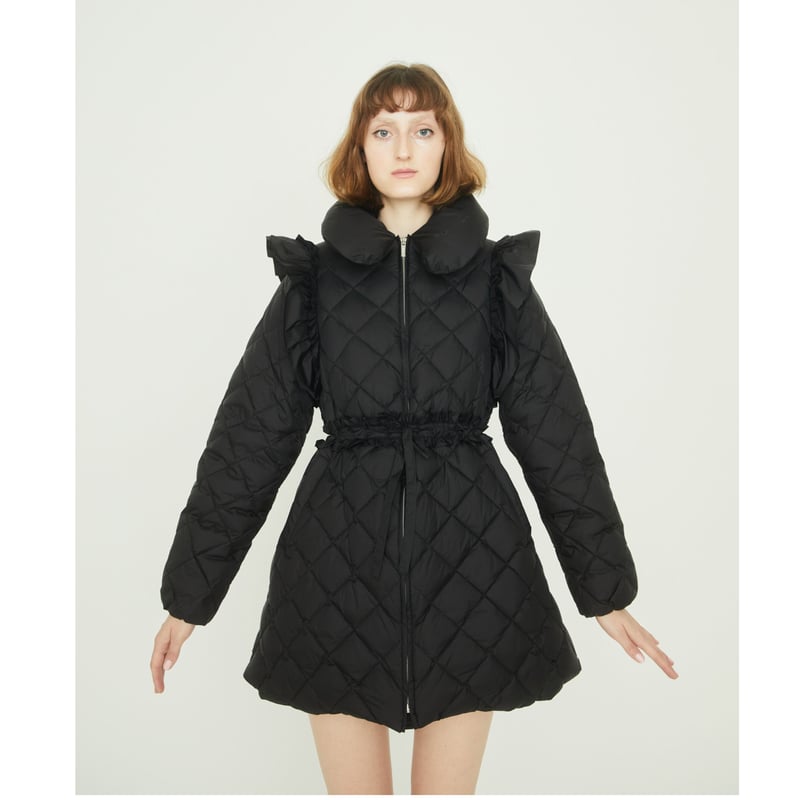 é zipper quilting long down coat black | épine