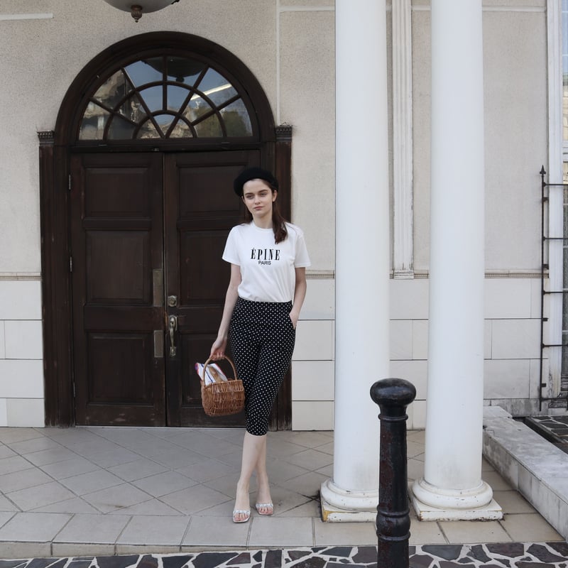 ÉPINE PARIS embroidery tee white×black | épine