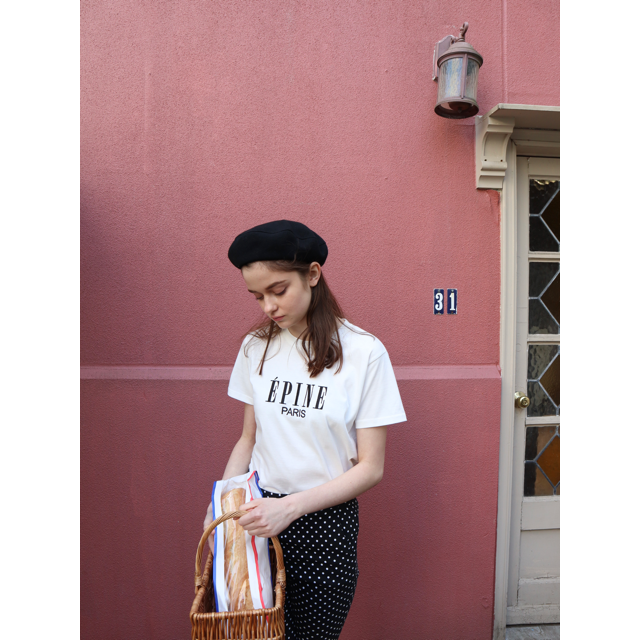 ÉPINE PARIS embroidery tee white×black | épine ÉPINE PARIS embroidery tee white×black | épine