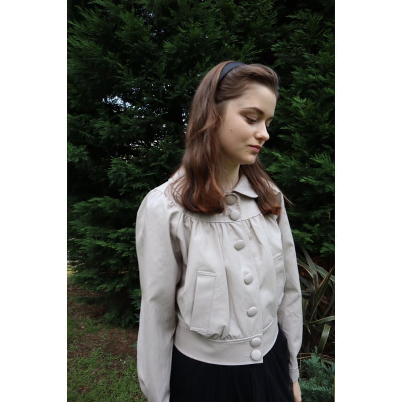 leather lady jacket grayish beige | épine