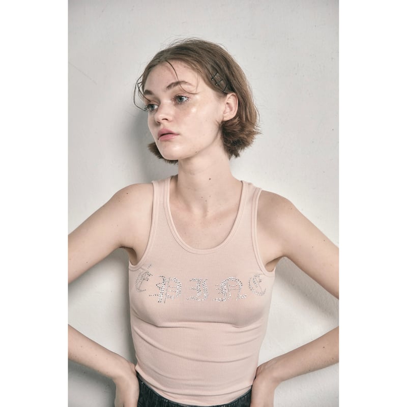 エピヌ タンクトップ ÉPINE rhinestone rib tank top エピヌ タンクトップ ÉPINE rhinestone rib tank top エピヌ