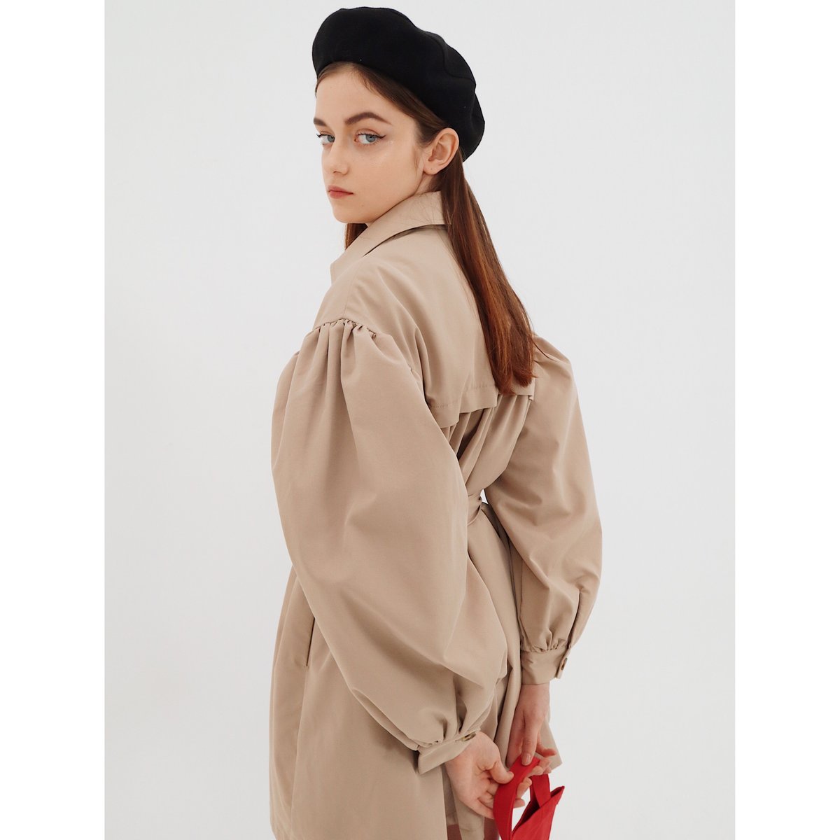 arm volume mini trench coat beige | épine