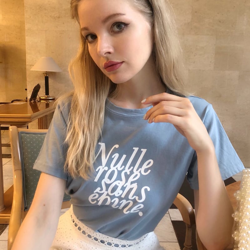 Tシャツ(半袖/袖なし)Nulle rose sans épine tee ice blue | épine 3575円