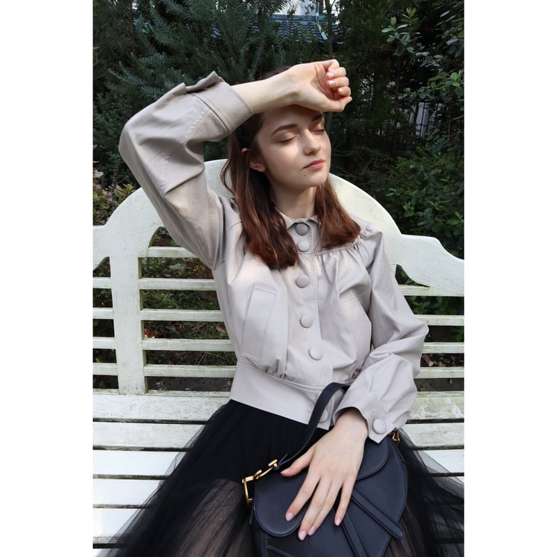 leather lady jacket grayish beige | épine