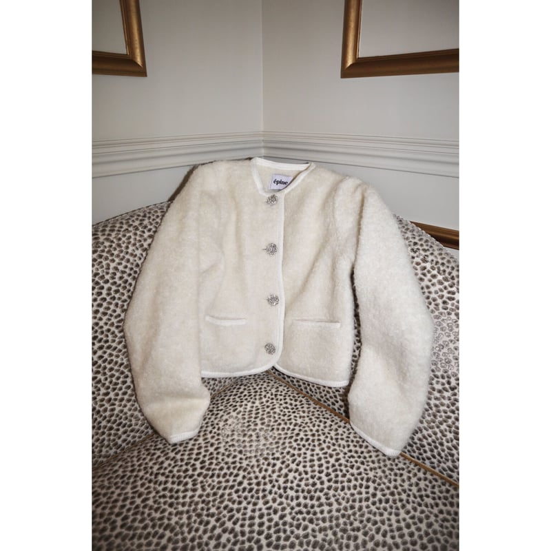 epine bijou fur jacket ivory ジャケット