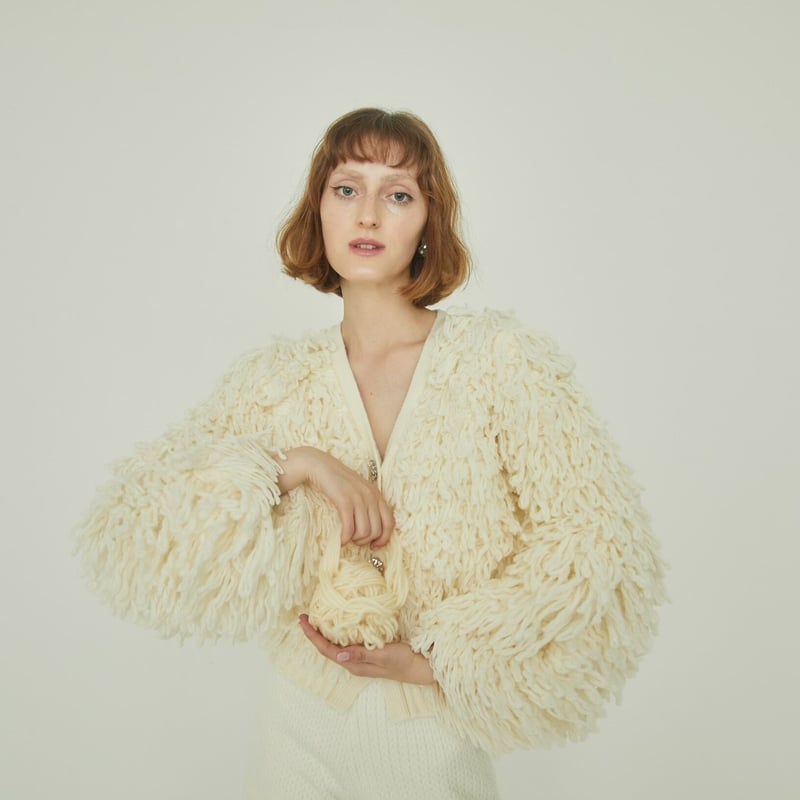 sheep bijou volume cardigan ivory | épine 