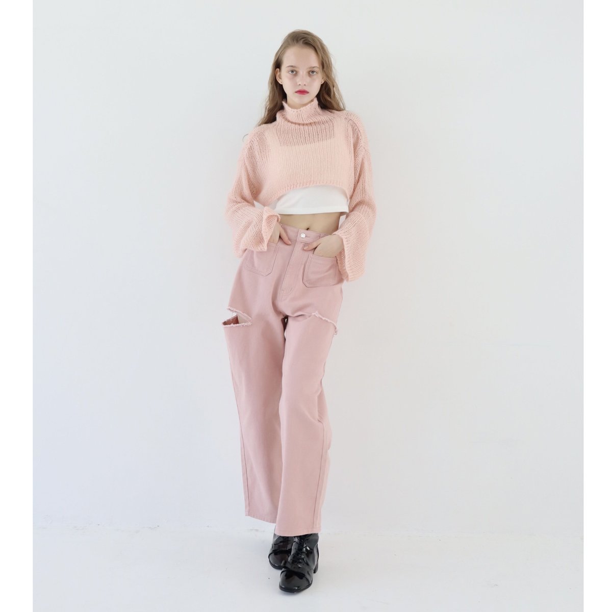 épine ♡ side cut jeans pink | épine