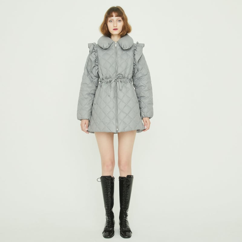 é zipper quilting long down coat gray | épine é zipper quilting long down coat gray | épine