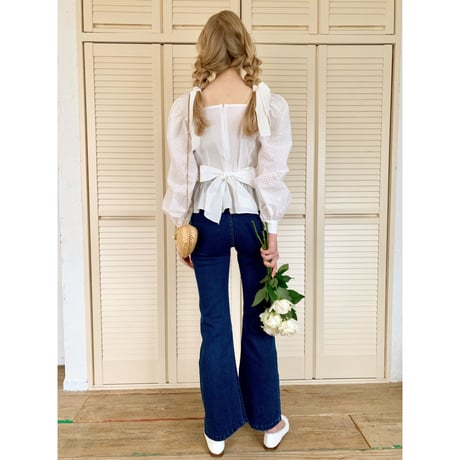 arm lace pepram blouse white