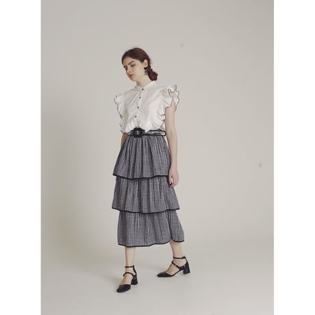 gingham check  3volume skirt