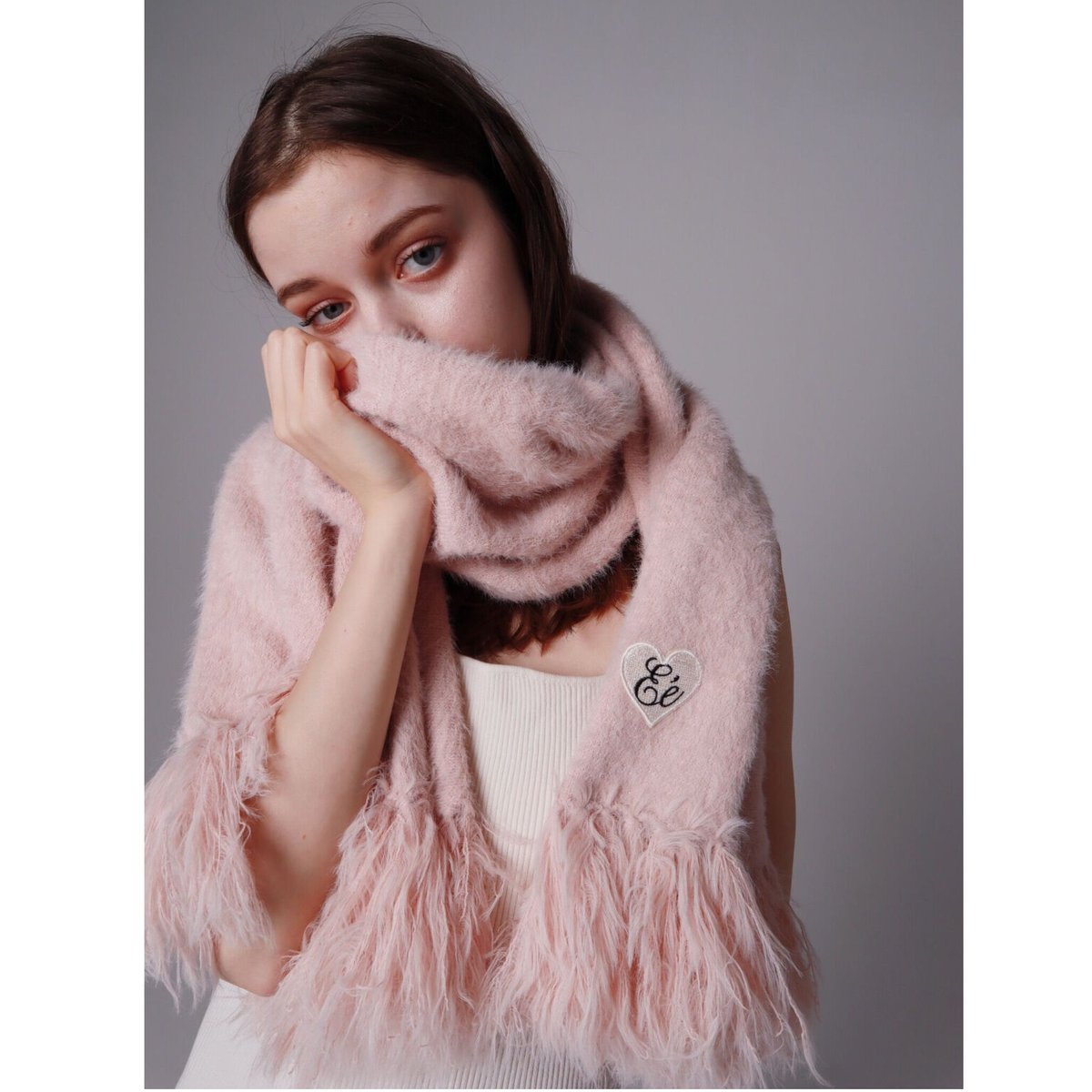 ♡Éé mohair fringe muffler （3color） | épine - 小物