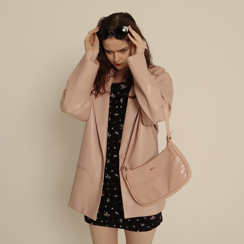 épine gold logo half moon bag pink | épine 