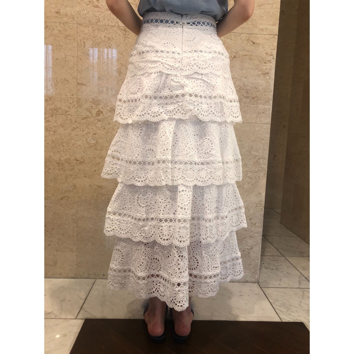 lace frill long skirt | épine