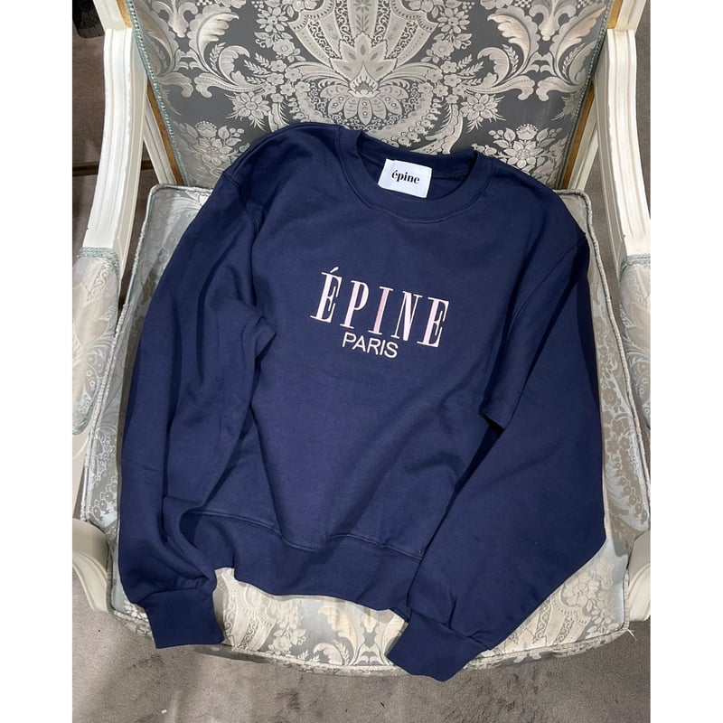 ÉPINE PARIS embroidery sweat navy×pink | épine ÉPINE PARIS embroidery sweat navy×pink | épine