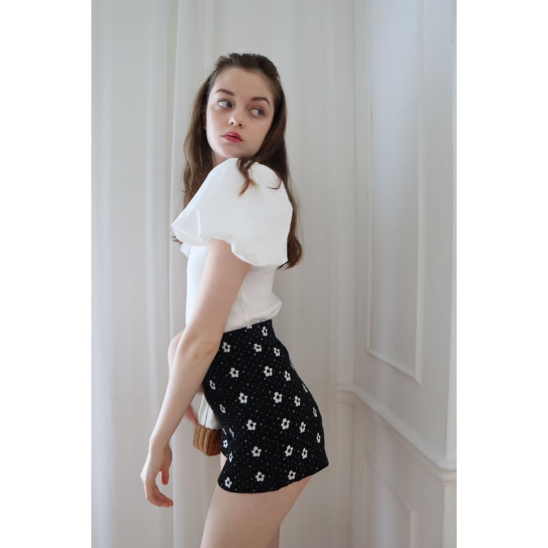 Eé rib balloon tops white | épine