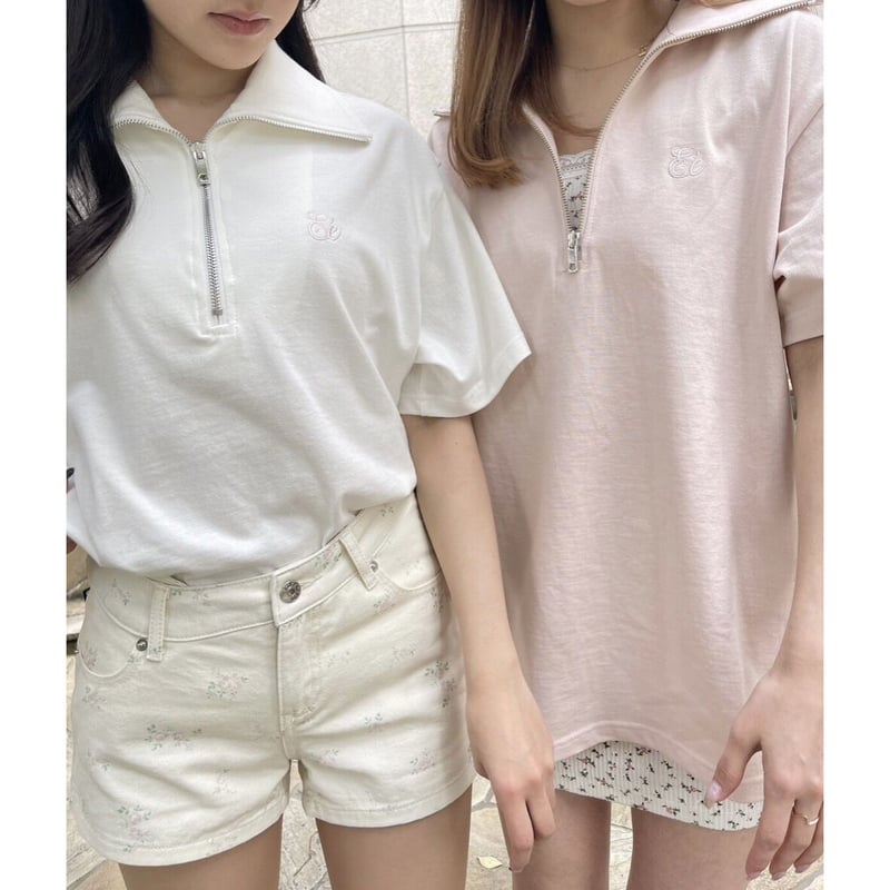 Eé ♡ half zip big tee（3color） | épine