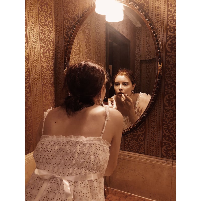 lace frill back ribbon tops white | épine