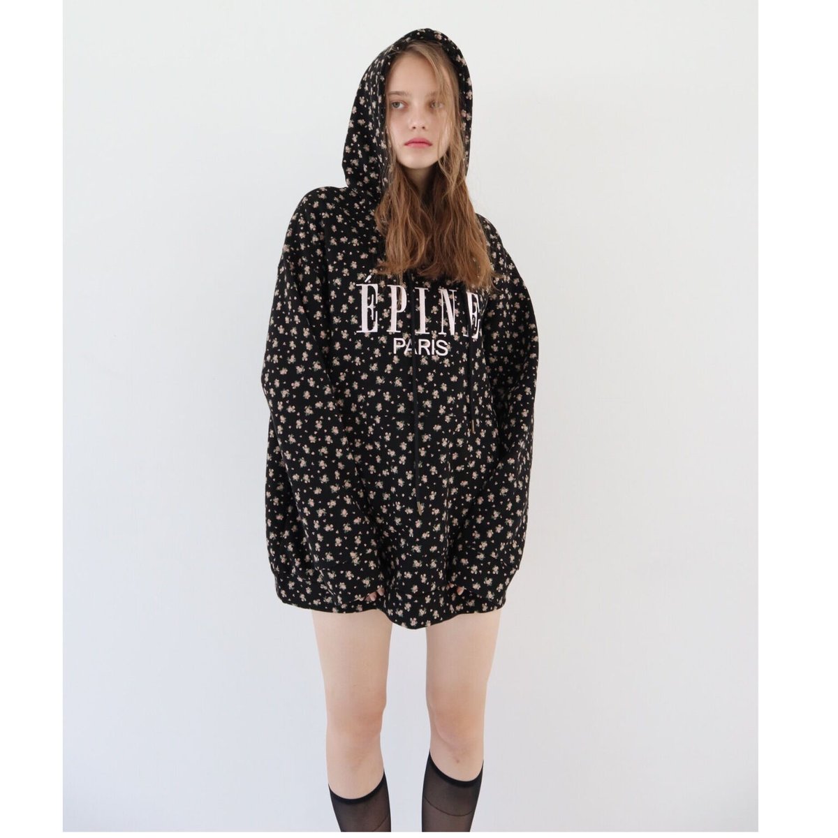 ÉPINE PARIS hoodie flower black | épine