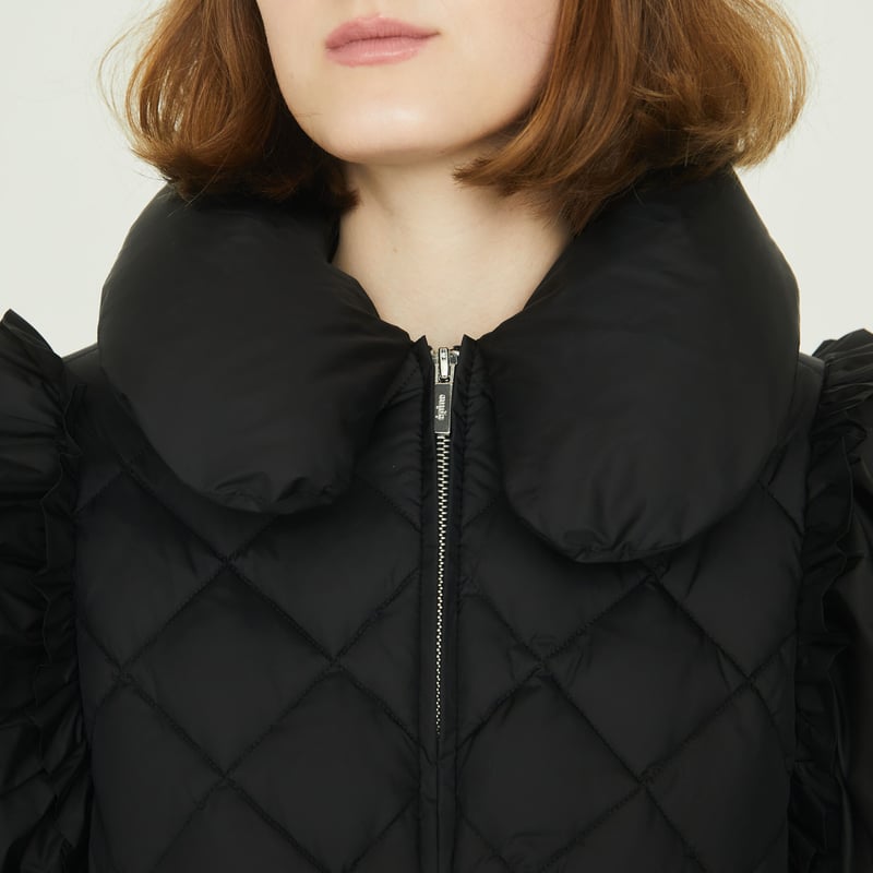 é zipper quilting long down coat black | épine