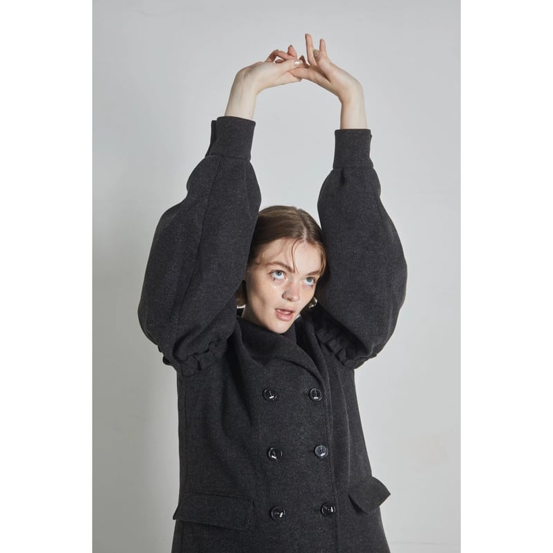 volume wool tailored coat charcoal gray | épine - ジャケット・アウター volume wool tailored coat charcoal gray | épine - ジャケット・アウター