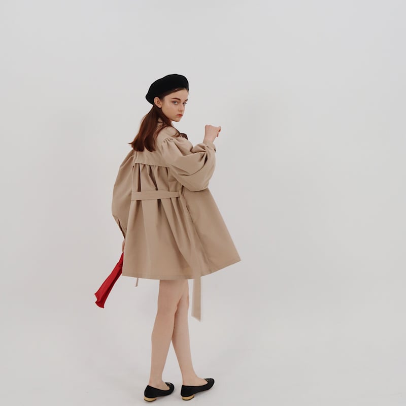arm volume mini trench coat beige | épine