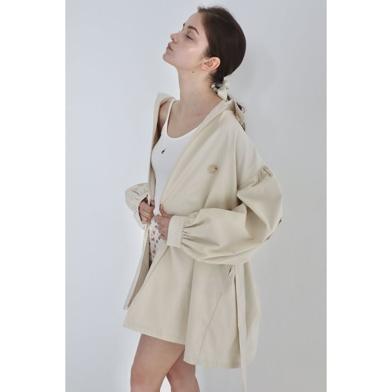 arm volume mini trench coat ivory | épine arm volume mini trench coat ivory | épine