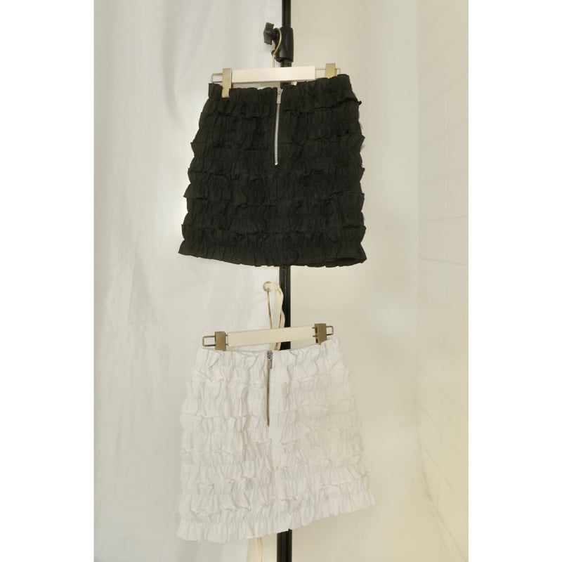 最適な材料 é épine | （2color） skirt frill tulle zipper スカート