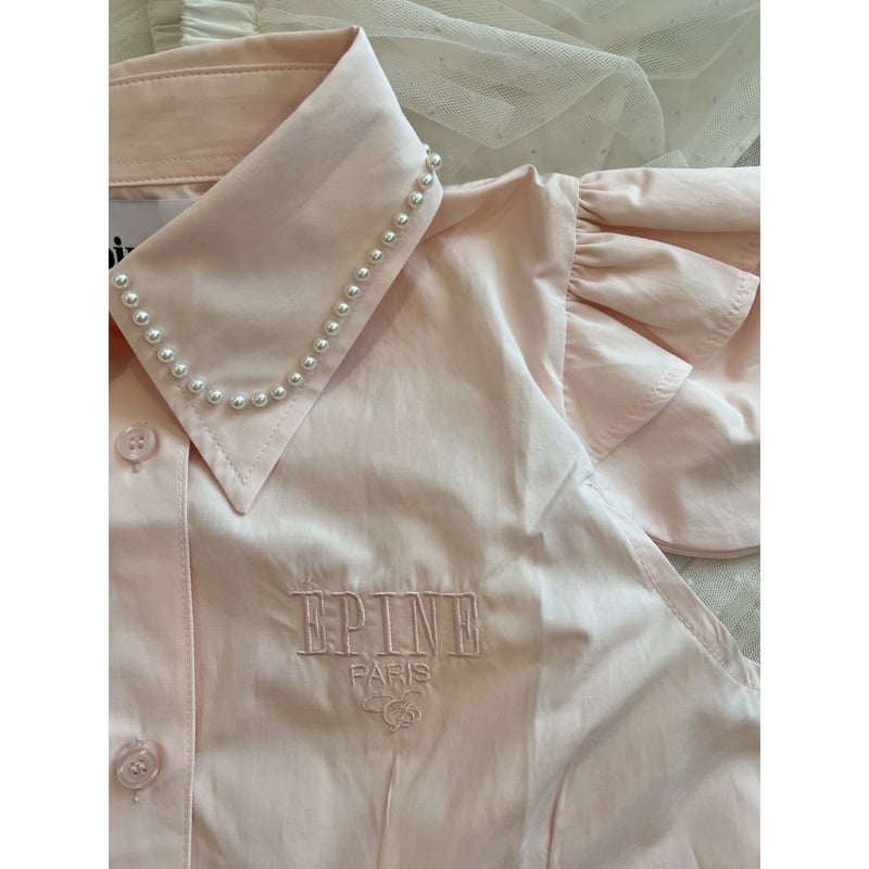 ÉPINE PARIS pearl blouse baby pink | épine