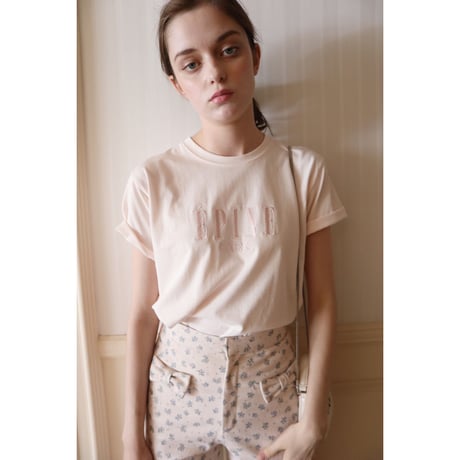 ÉPINE PARIS embroidery tee baby pink×baby pink