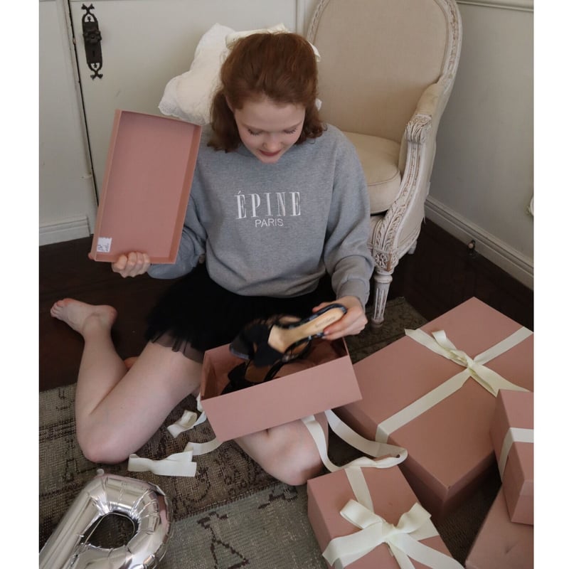 ÉPINE PARIS embroidery sweat gray×white ÉPINE PARIS embroidery sweat gray×white | épine