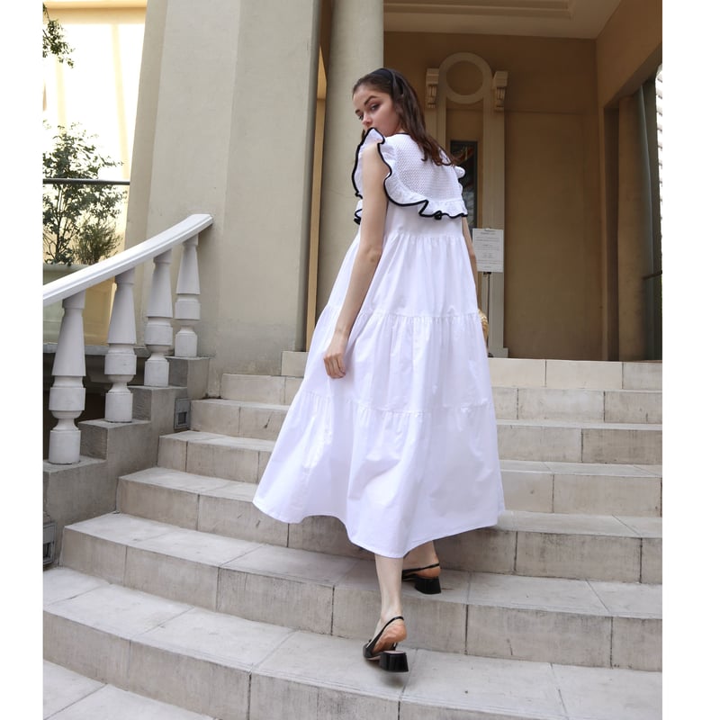 front lace piping ribbon tiered onepiece | épine