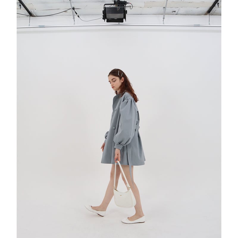 arm volume mini trench coat ice blue | épine