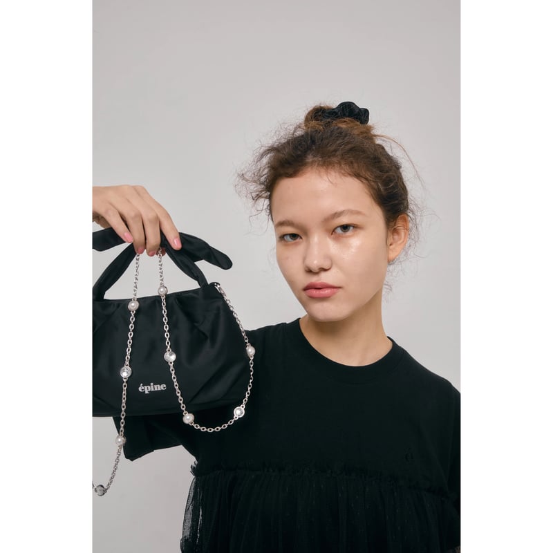 épine エピヌ 2way bijou satin gather bag é ribbon 2way bijou