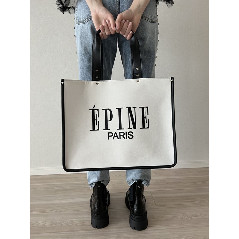 ÉPINE PARIS piping heart studs bag black