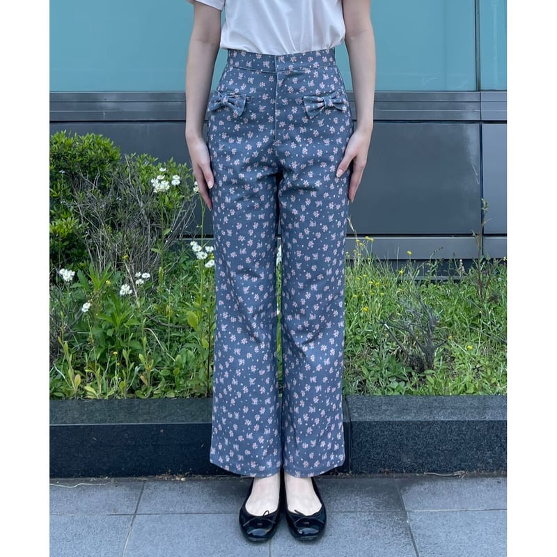 flower ribbon pants black | épine