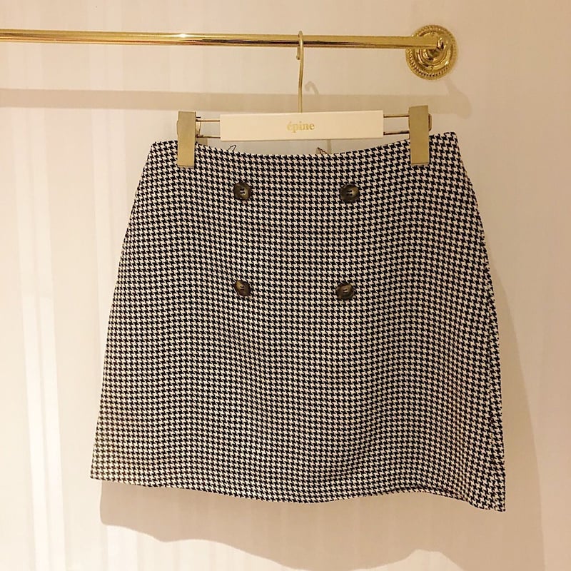 check bottom mini skirt brown | épine check bottom mini skirt brown | épine