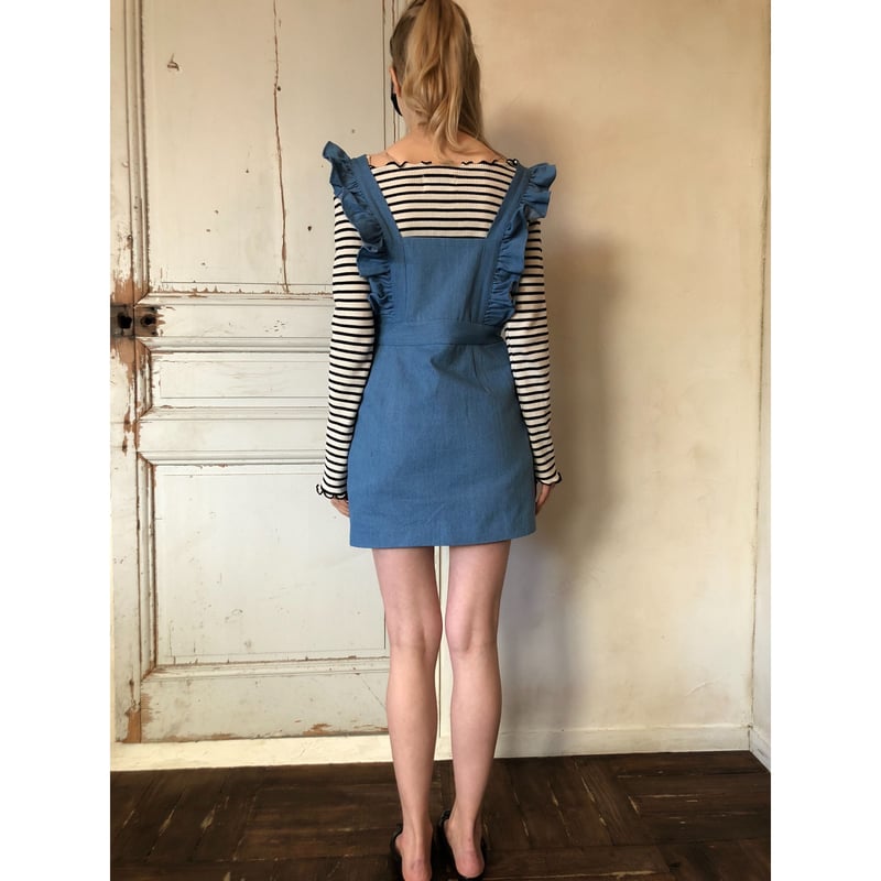 denim frill onepiece light blue | épine denim frill onepiece light blue | épine