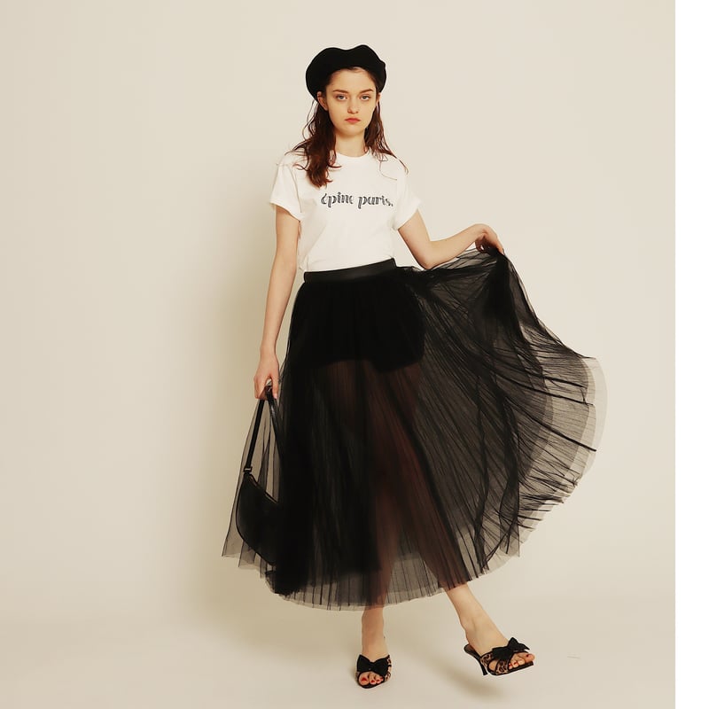 3tulle volume skirt black   épine