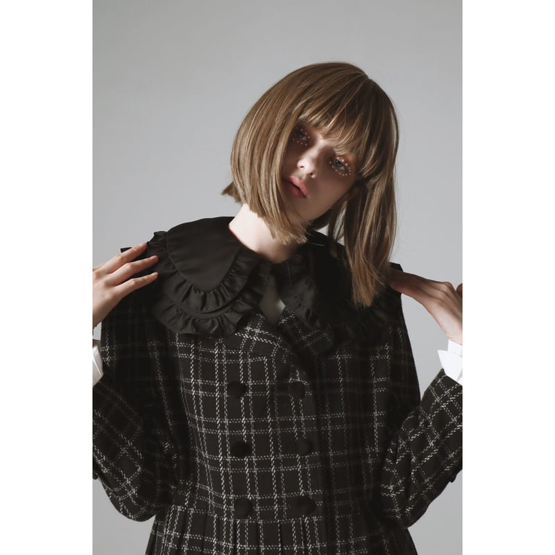 pleats frill jacket tweed check | épine