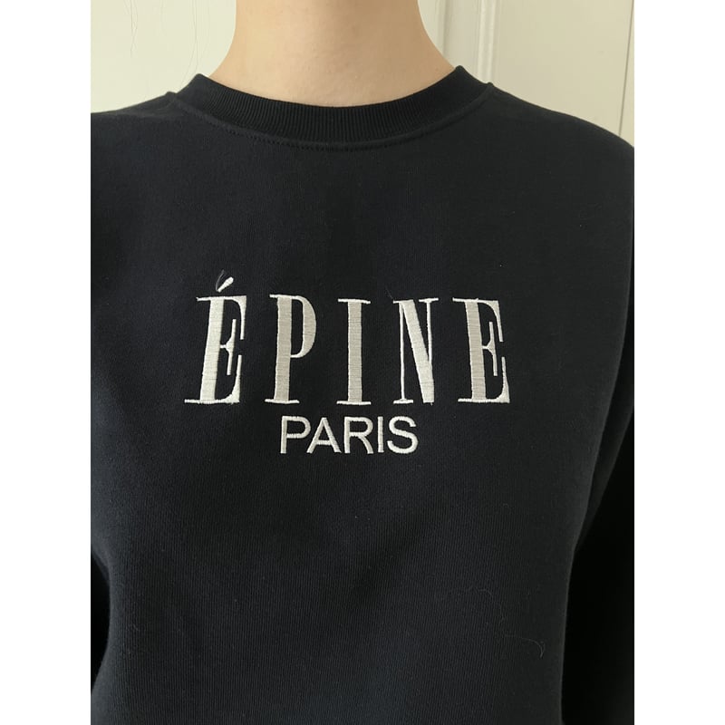 ÉPINE PARIS embroidery sweat navy×white