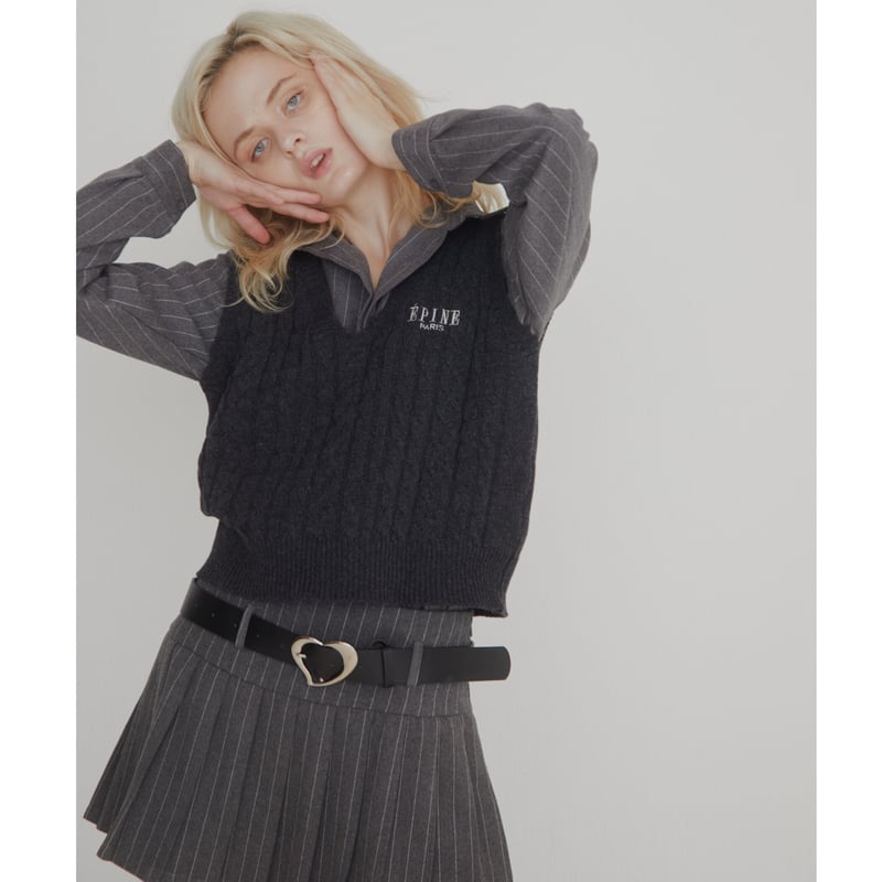 ÉPINE PARIS knit vest dark gray | épine