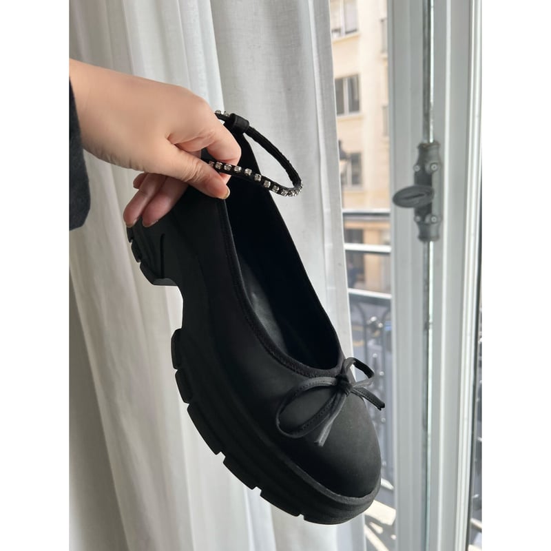 epine　bijou strap satin ballet shoesシューズ