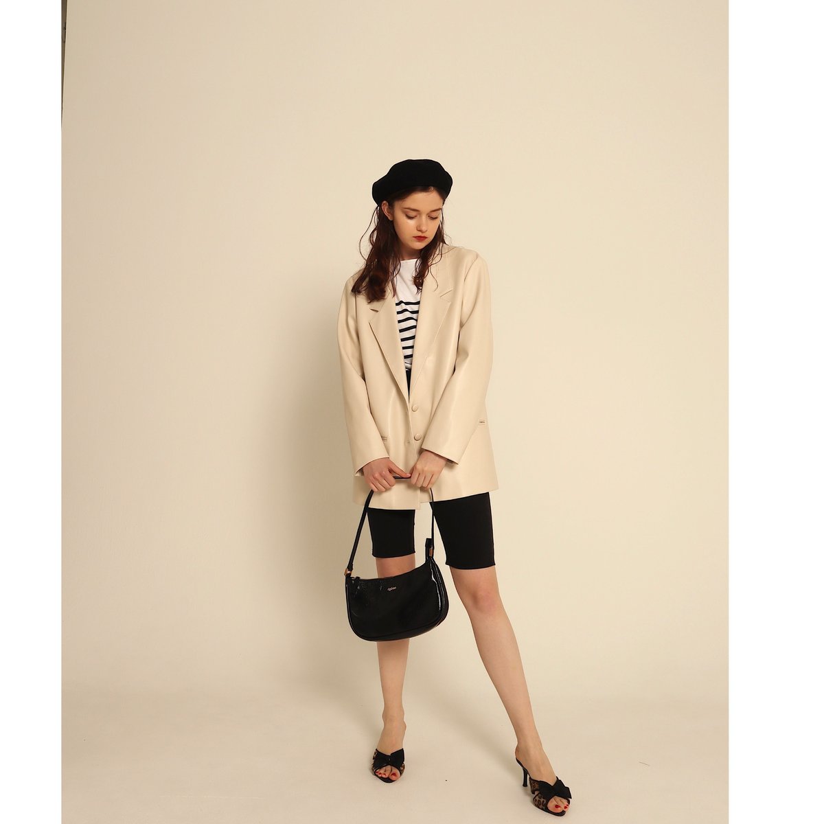 épine logo lining leather jacket ivory | épine épine logo lining leather jacket ivory | épine
