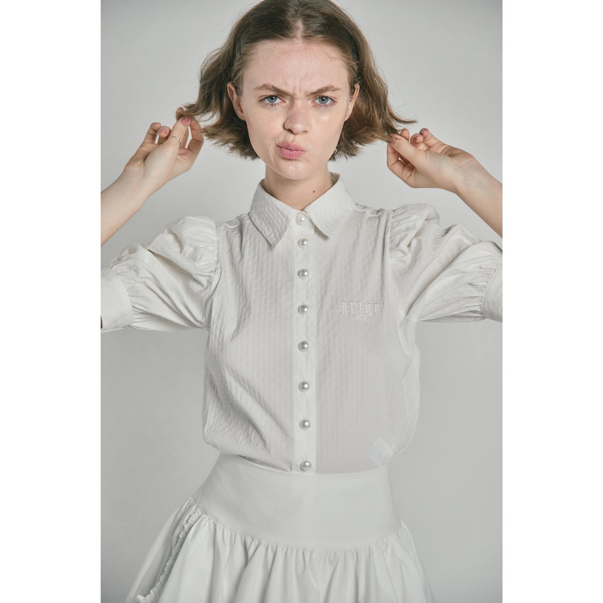 ÉPINE PARIS Pearl blouse summer ver（3color） | é