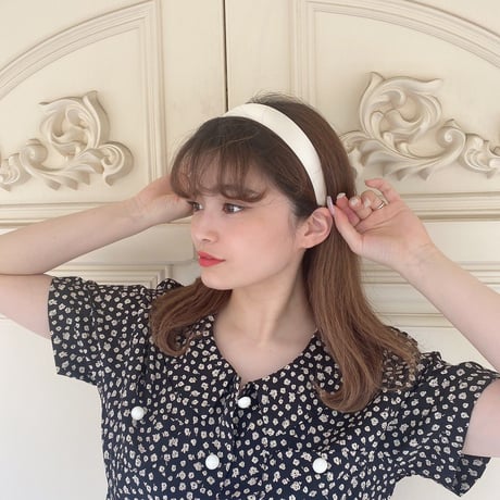 satin headband ivory