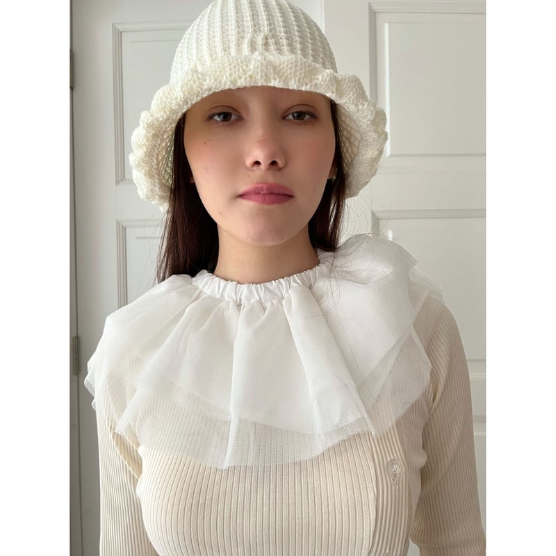 epine all tulle frill blouse white ホワイト all tulle frill blouse（3 color） | épine