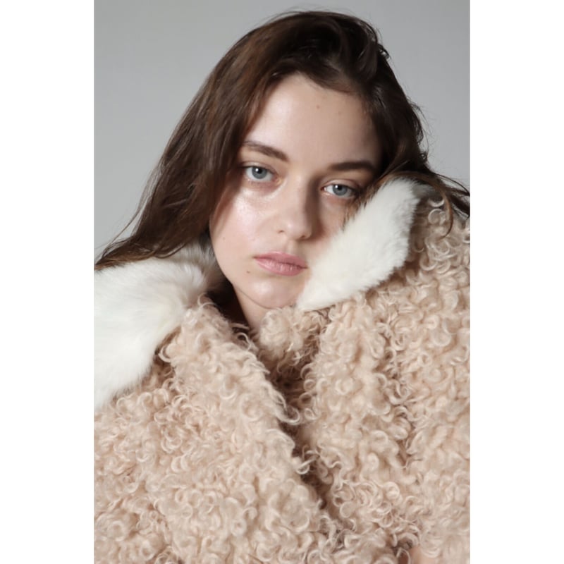 poodle fur collar coat pink | épine