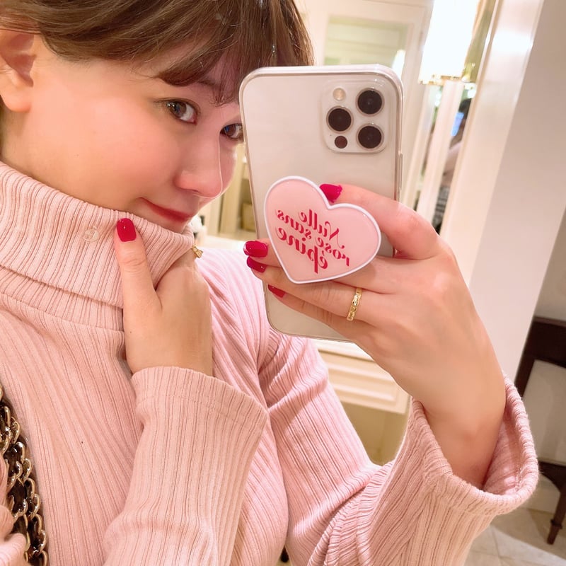 グリップにイニシャル入り☆PINKハートが可愛いスマホケース épine Heart grip | épine